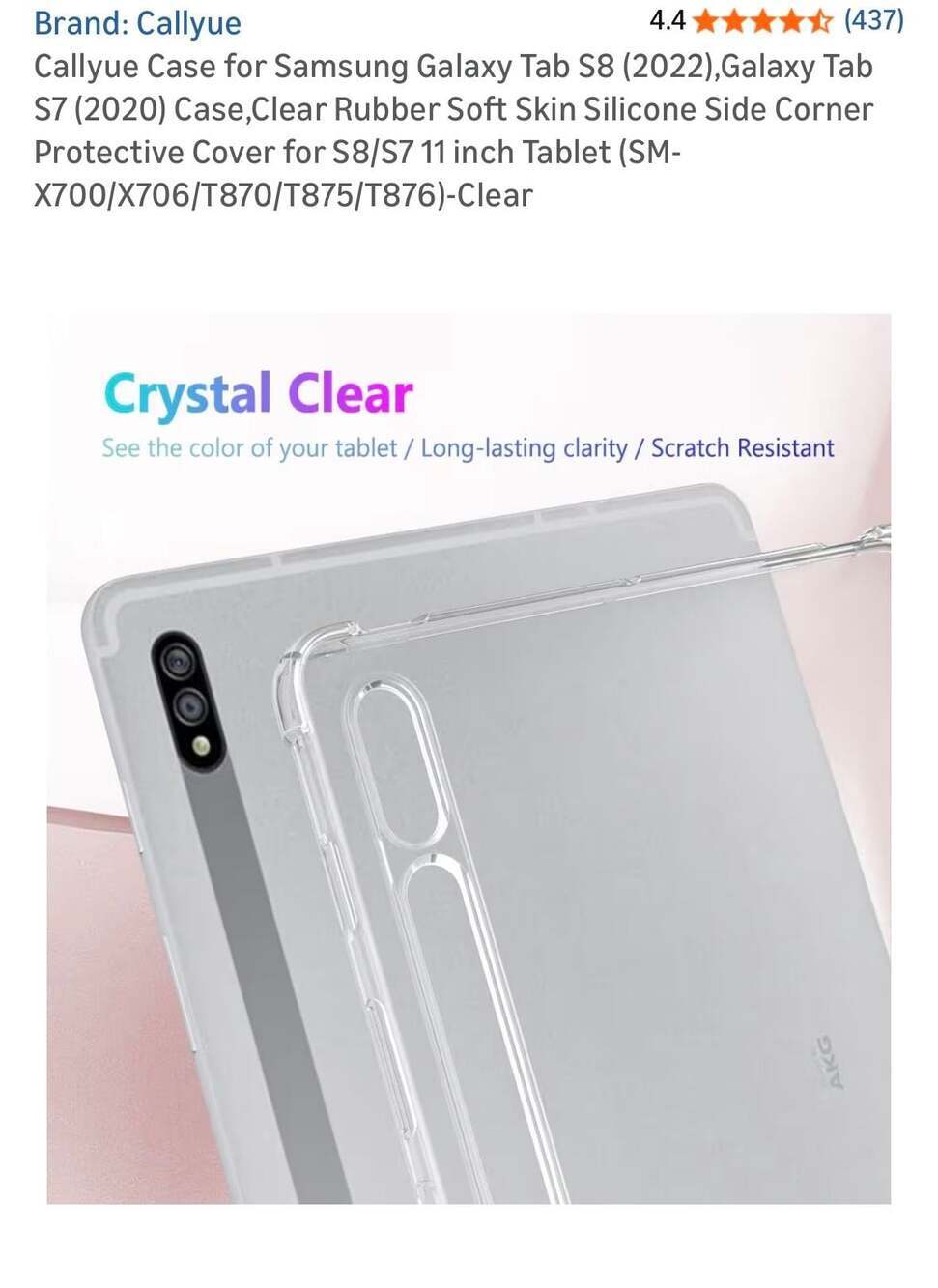 Shockproof Clear TPU Case for Samsung Galaxy Tab S9 S8 S7